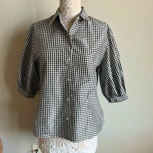 Lauren Ralph Lauren Checkered Blouse in Black and White